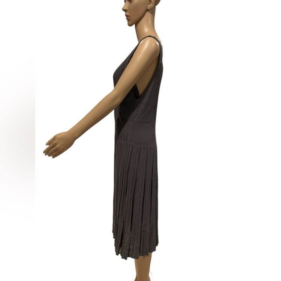 Eileen Fisher Cinder Refined Pleat Surplice Knee Length Dress size L - Picture 6 of 7